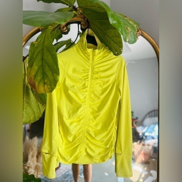 Free people movement neon yellow zip up jacket large - Picture 1 of 2